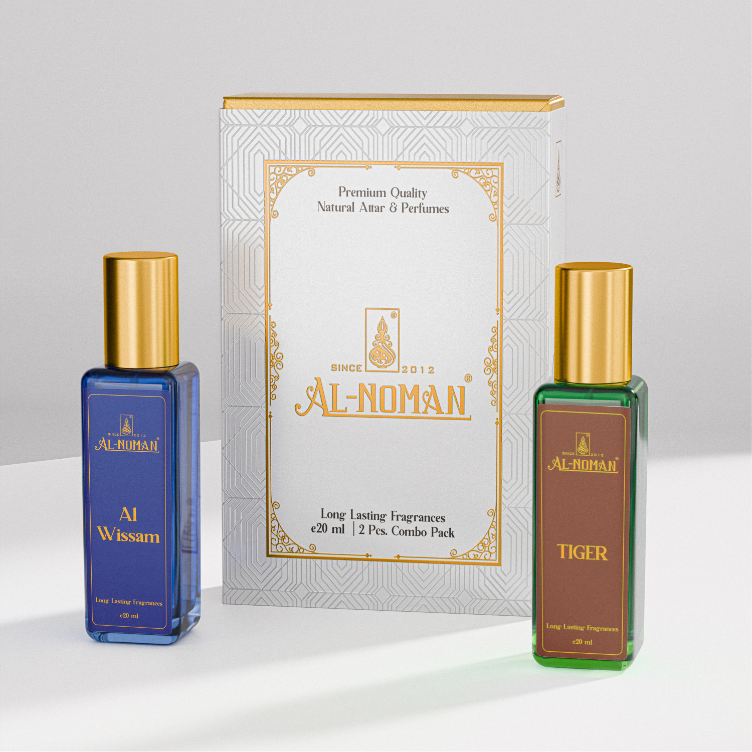 Al Wissam & Tiger Gift Combo by Al Noman | Premium Long Lasting Perfume Set for Men