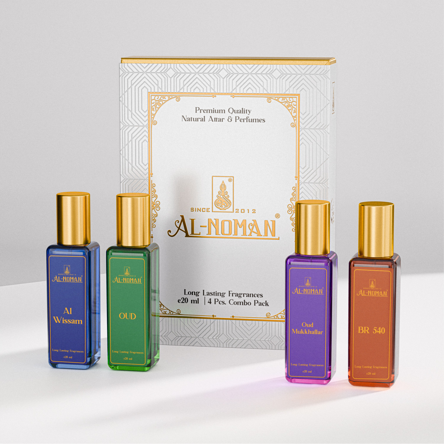 Al Wissam, Oud, Oud Mukhallat & BR 540 4 Gift Combo by Al Noman | Premium Long Lasting Perfume Gift Set